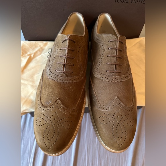 Louis Vuitton Men Shoes Oxford Brown Suede 9.5UK 10.5US New Never Worn - Picture 3 of 6
